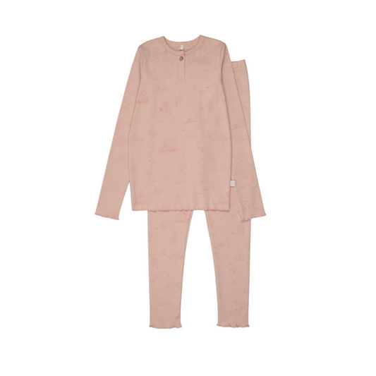 Pouf Pink Toile Long Sleeve Pajama