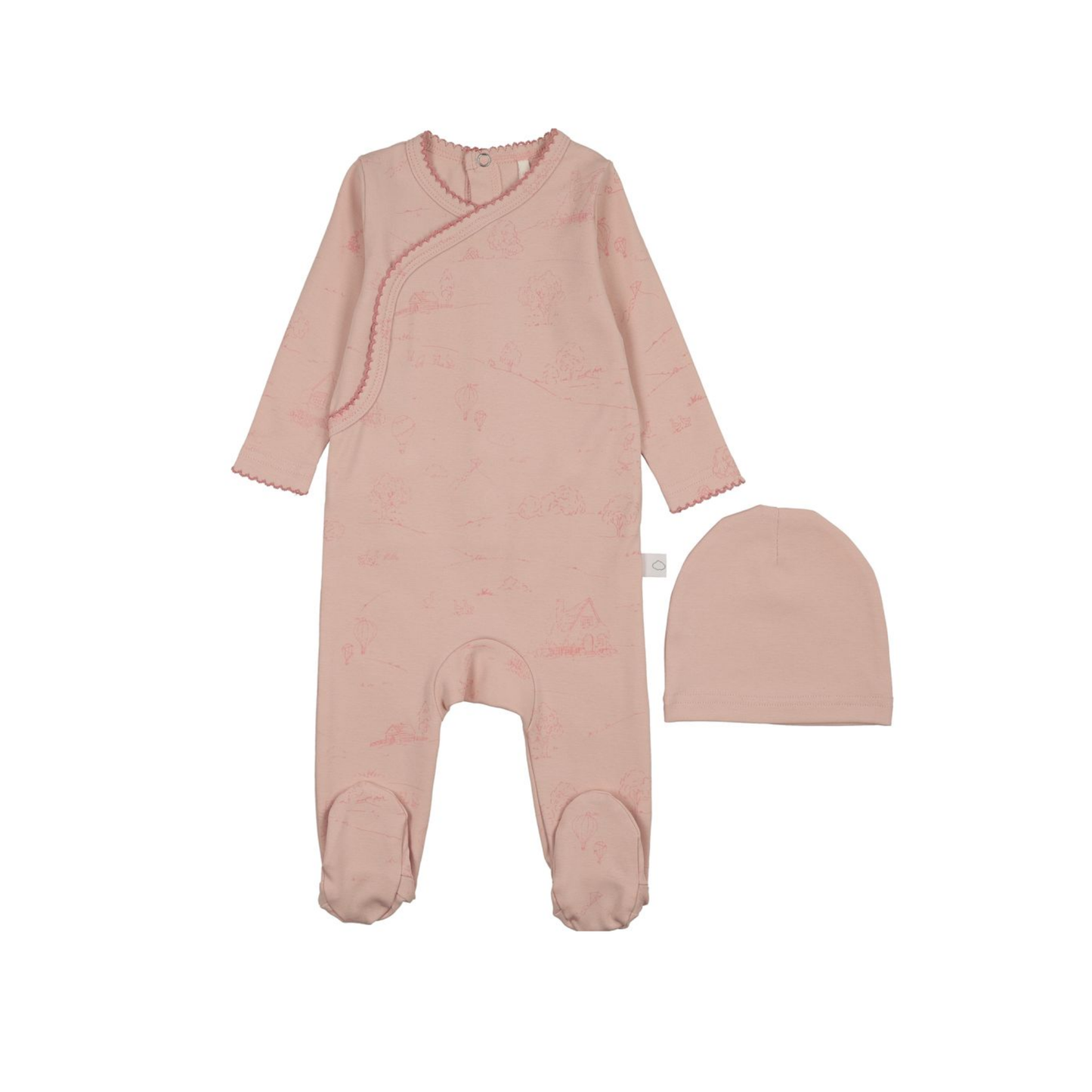 Pouf Pink Toile Footie
