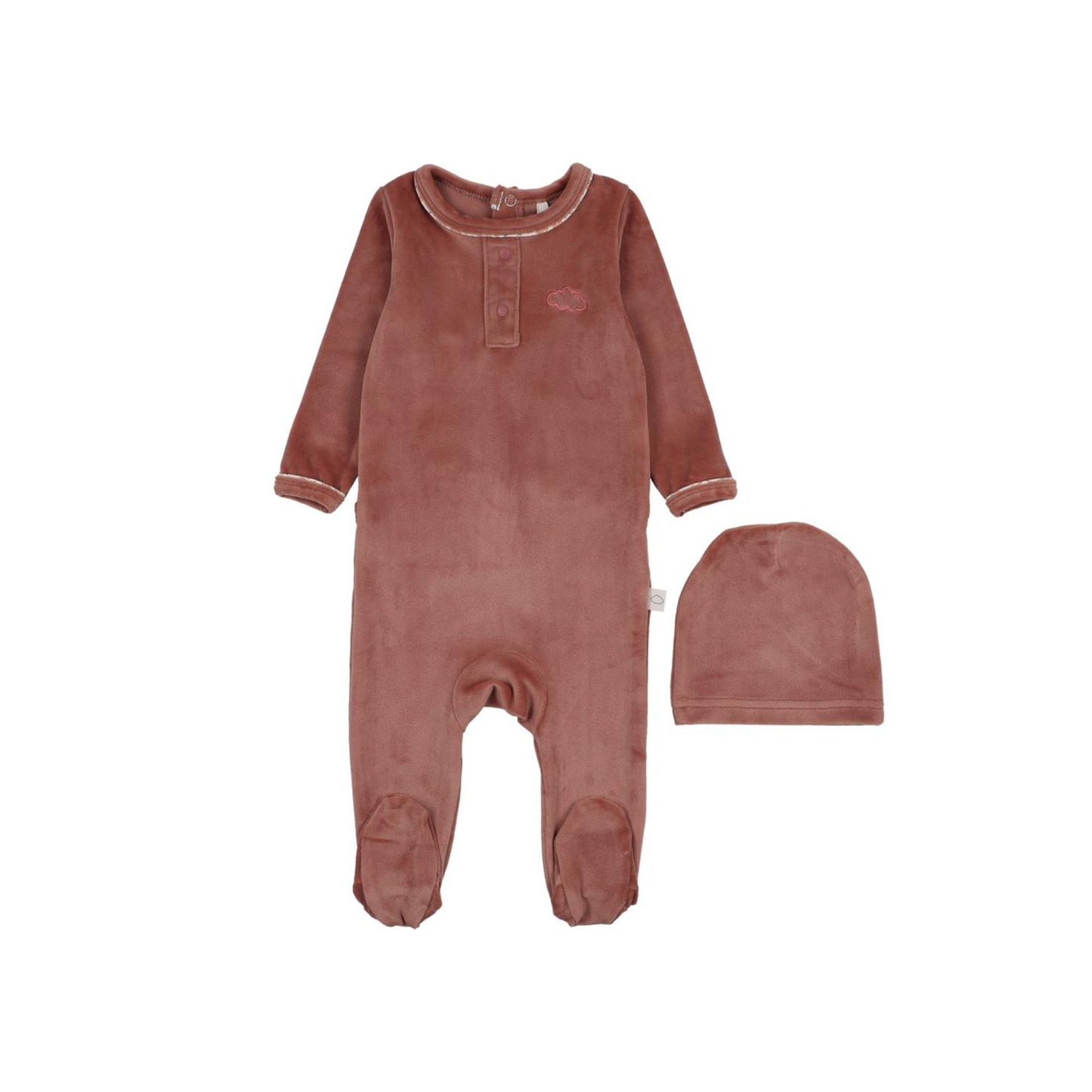 Pouf Pink Velour Grandpa Footie