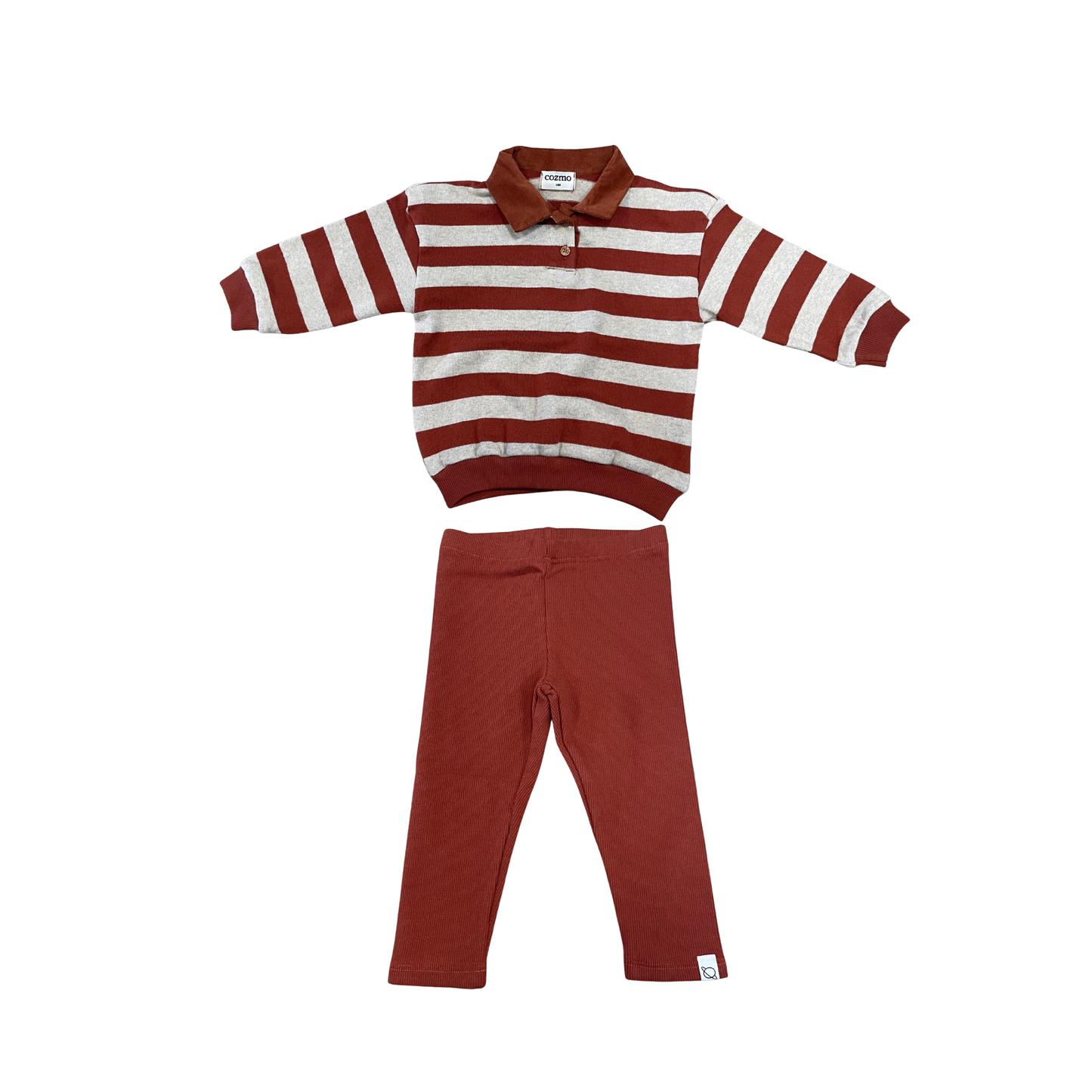 Cozmo Ginger Stripe Polo Leggings Set