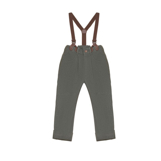 Calla Lili Green Denim Pants With Suspenders