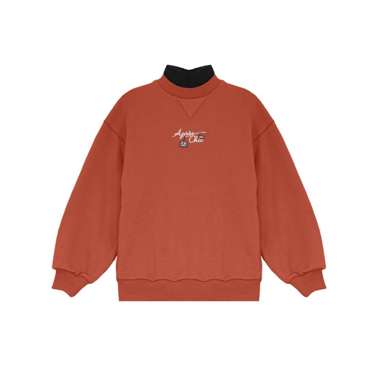 Calla Lili Rust Sweatshirt W Mockneck