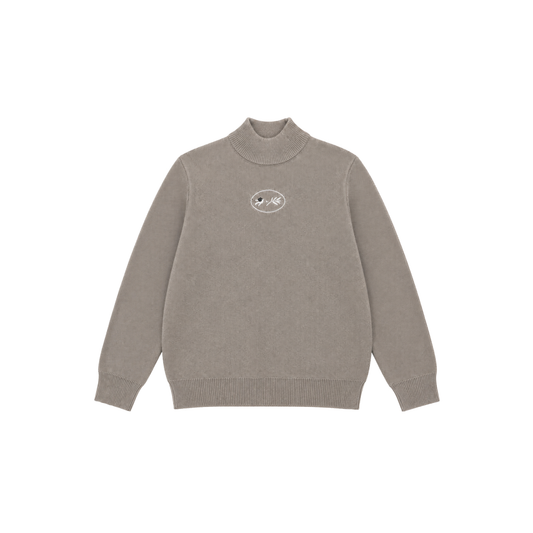 Calla Lili Taupe Sweater With Cross Stitch
