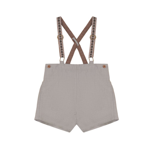 Calla Lili Taupe Shorts With Knit Suspenders