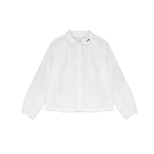 Calla Lili Cream/Blue Shirt With Embroidery