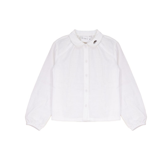 Calla Lili Cream/Brown Shirt With Embroidery