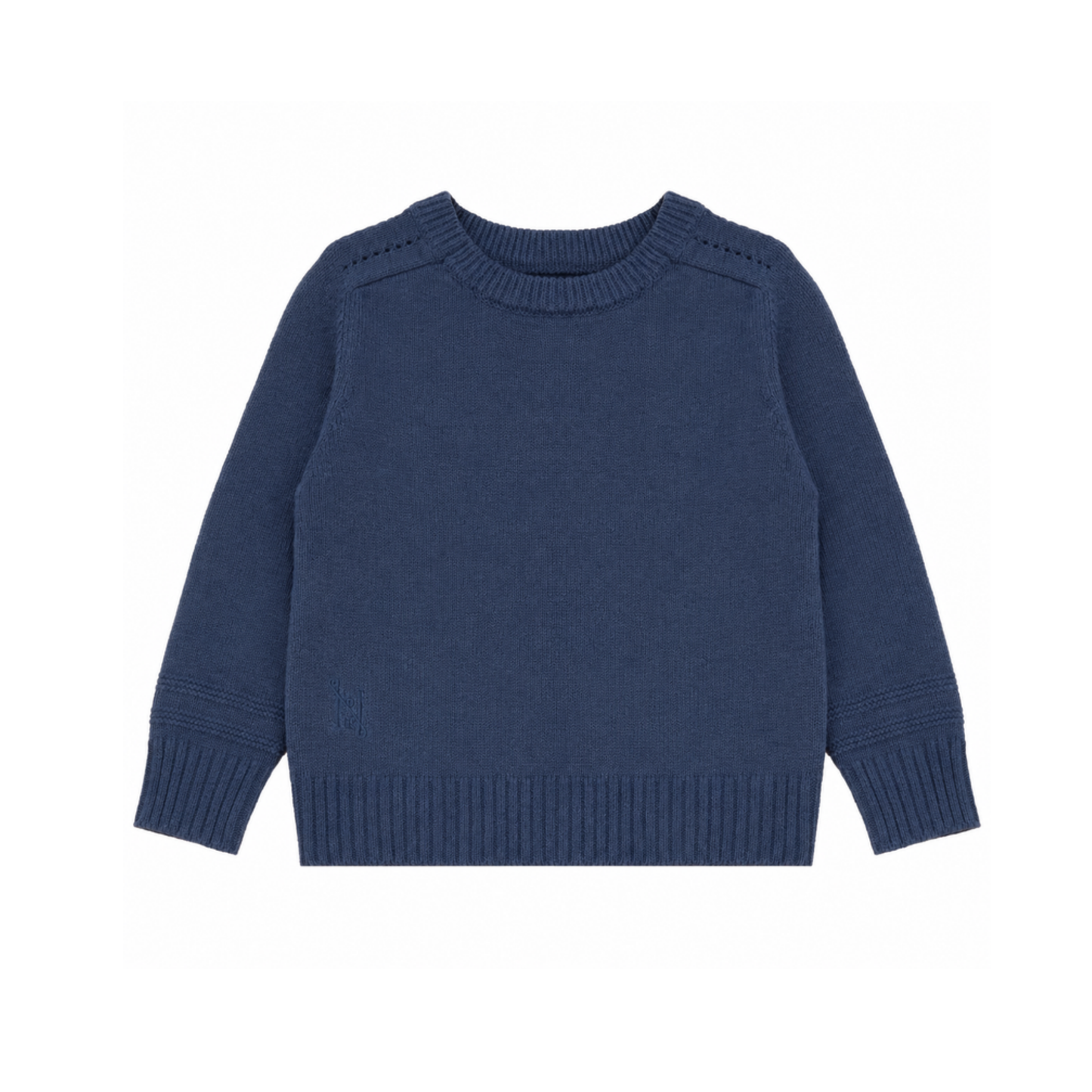 Calla Lili Blue Knit Round Neck Sweater