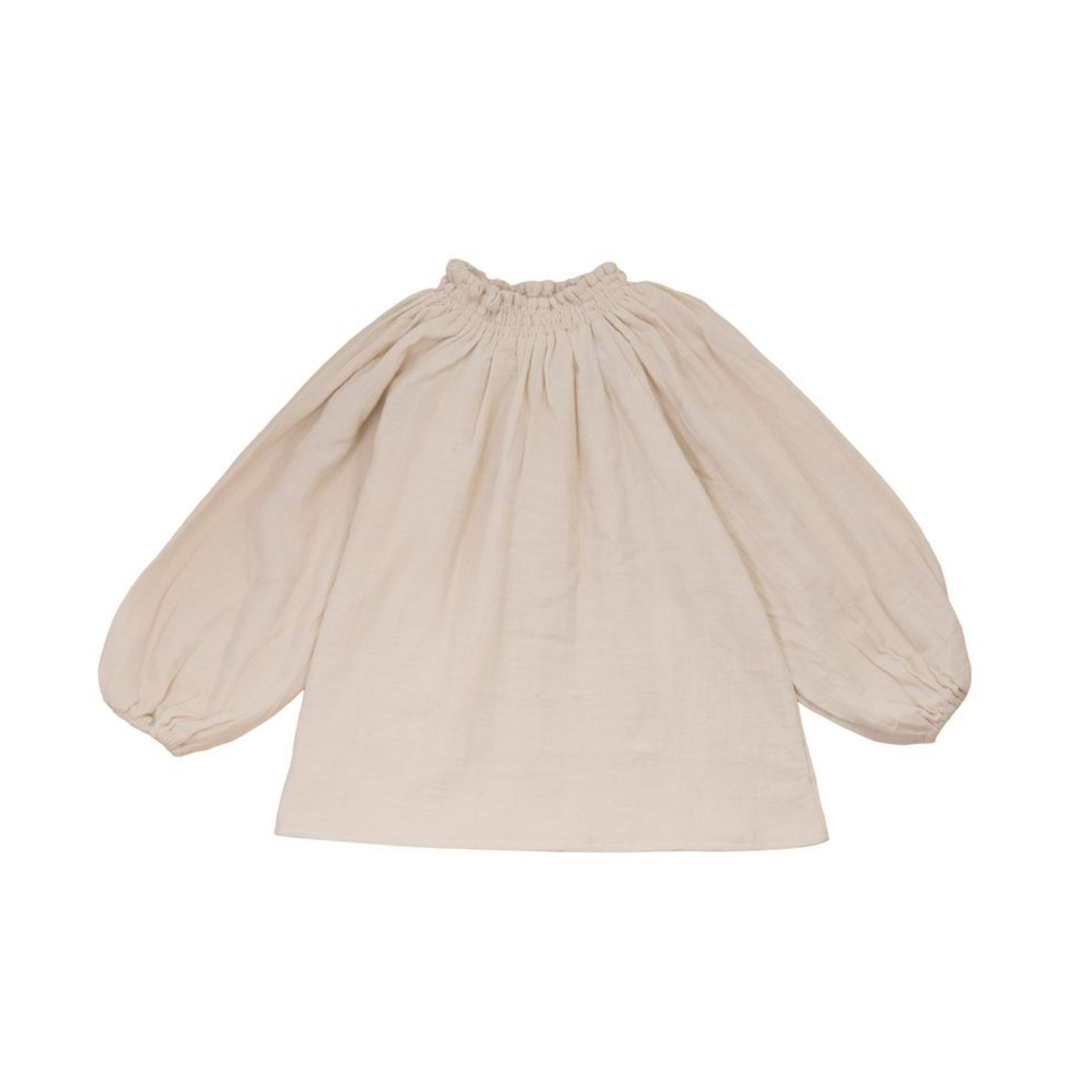 Calla Lili Cream Shirt With Smocking At Neck
