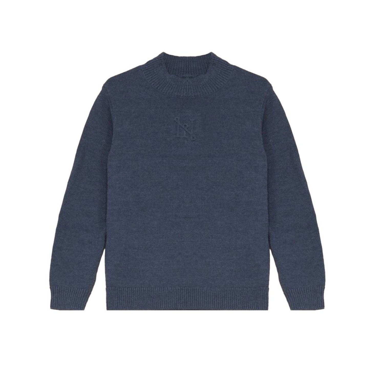 Calla Lili Blue Neck Embossed Sweater