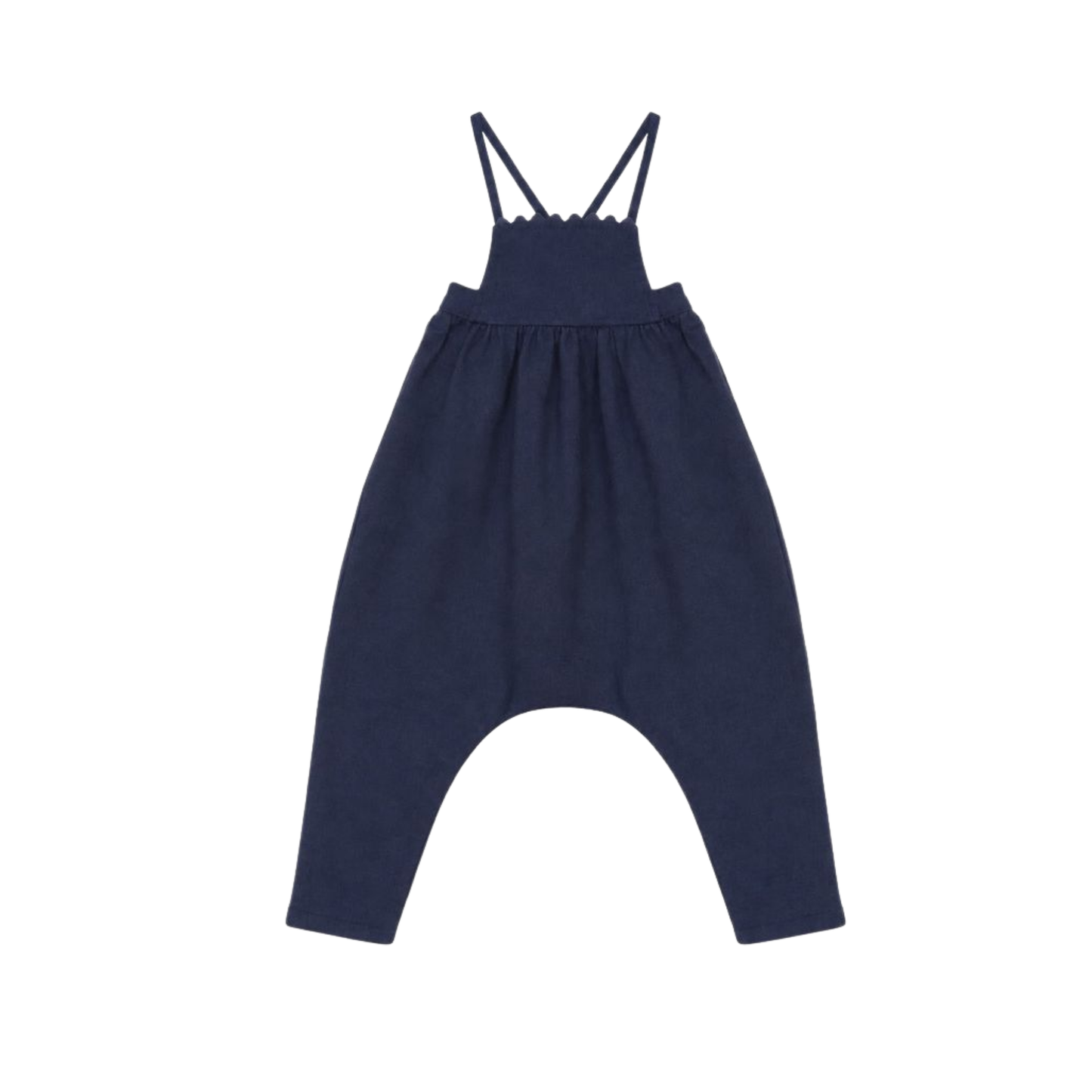 Calla Lili Blue Romper With Embroidery
