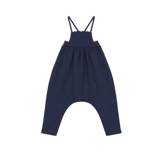 Calla Lili Blue Romper With Embroidery