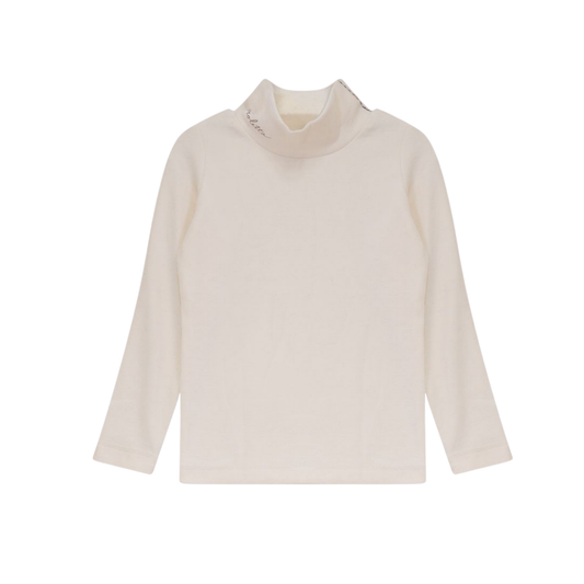Calla Lili Cream Mock Neck Knit Tshirt