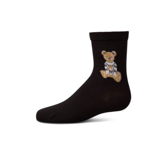 Memoi Black Stripe Sweater Bear Crew