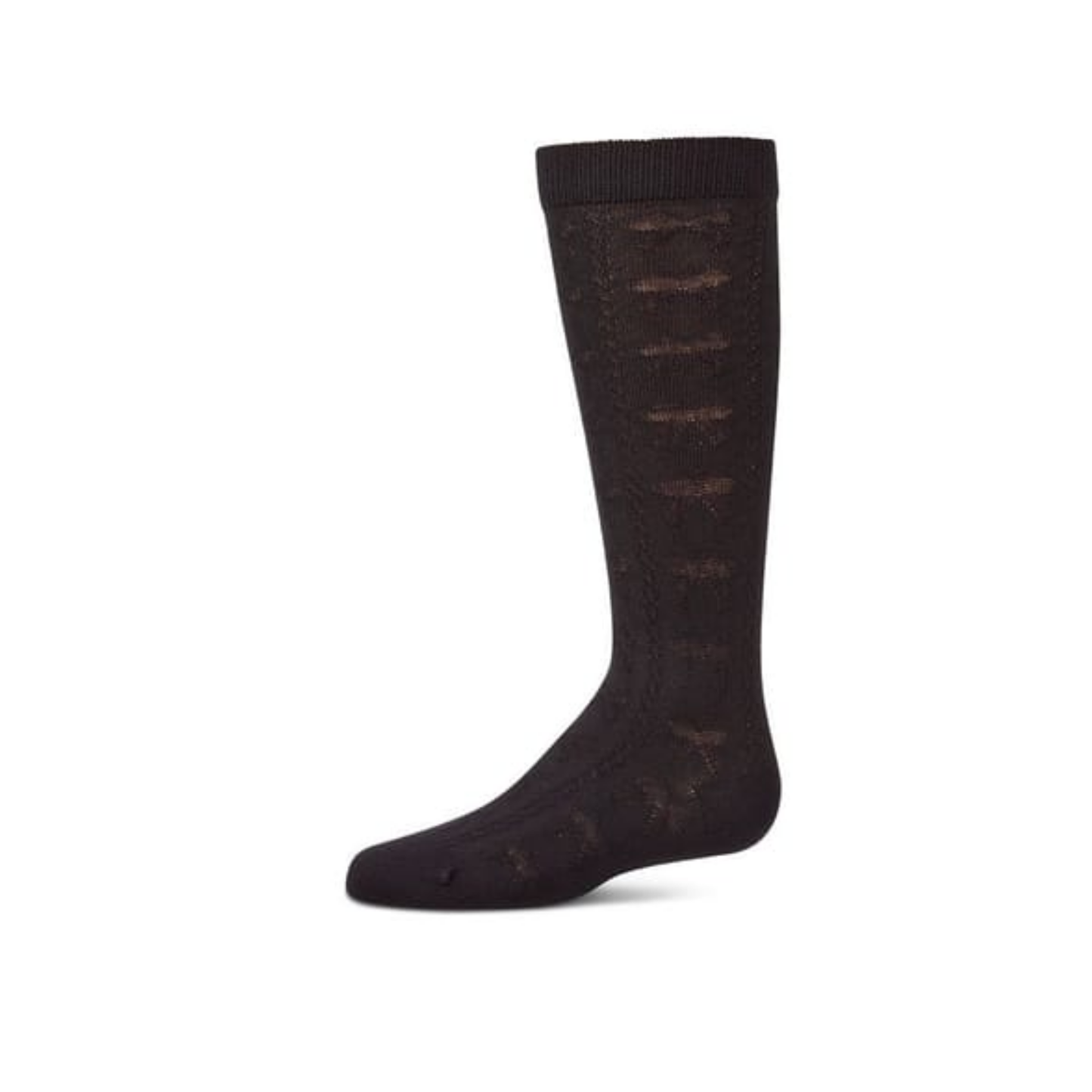 Memoi Black Tonal Bow Knee High
