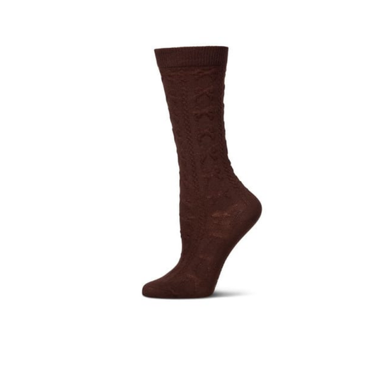 Memoi Brown Tonal Bow Knee High