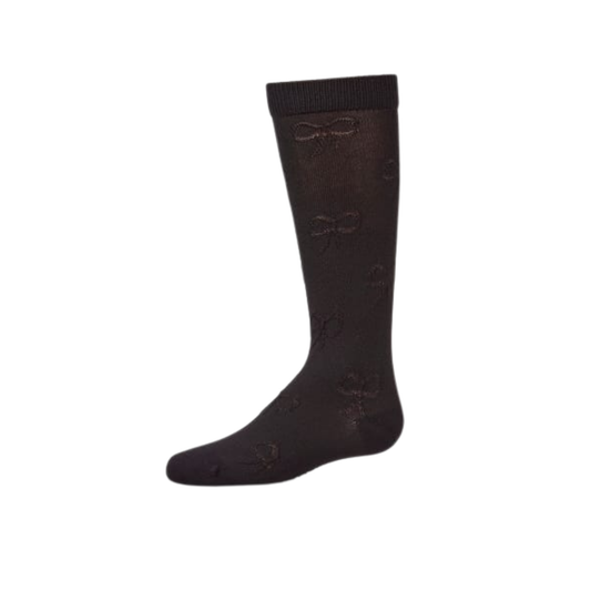 Memoi Black 3D Bow Knee High