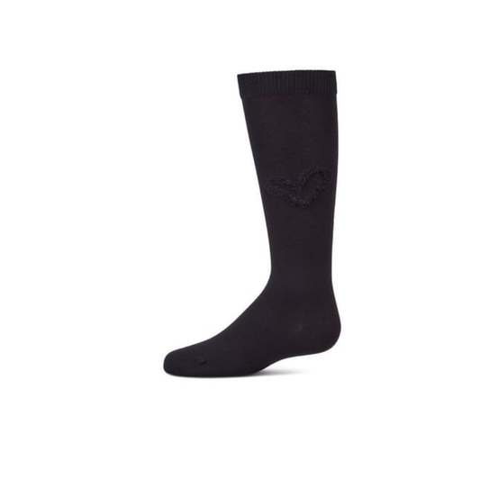 Memoi Navy Cozy Heart Knee High