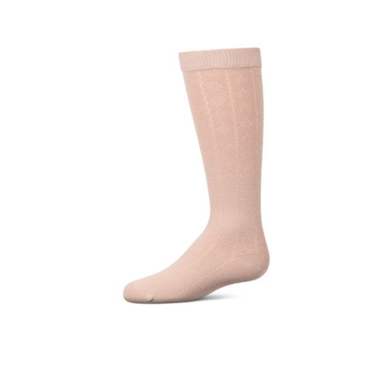 Memoi Blush Dainty Heart with Lines Knee High