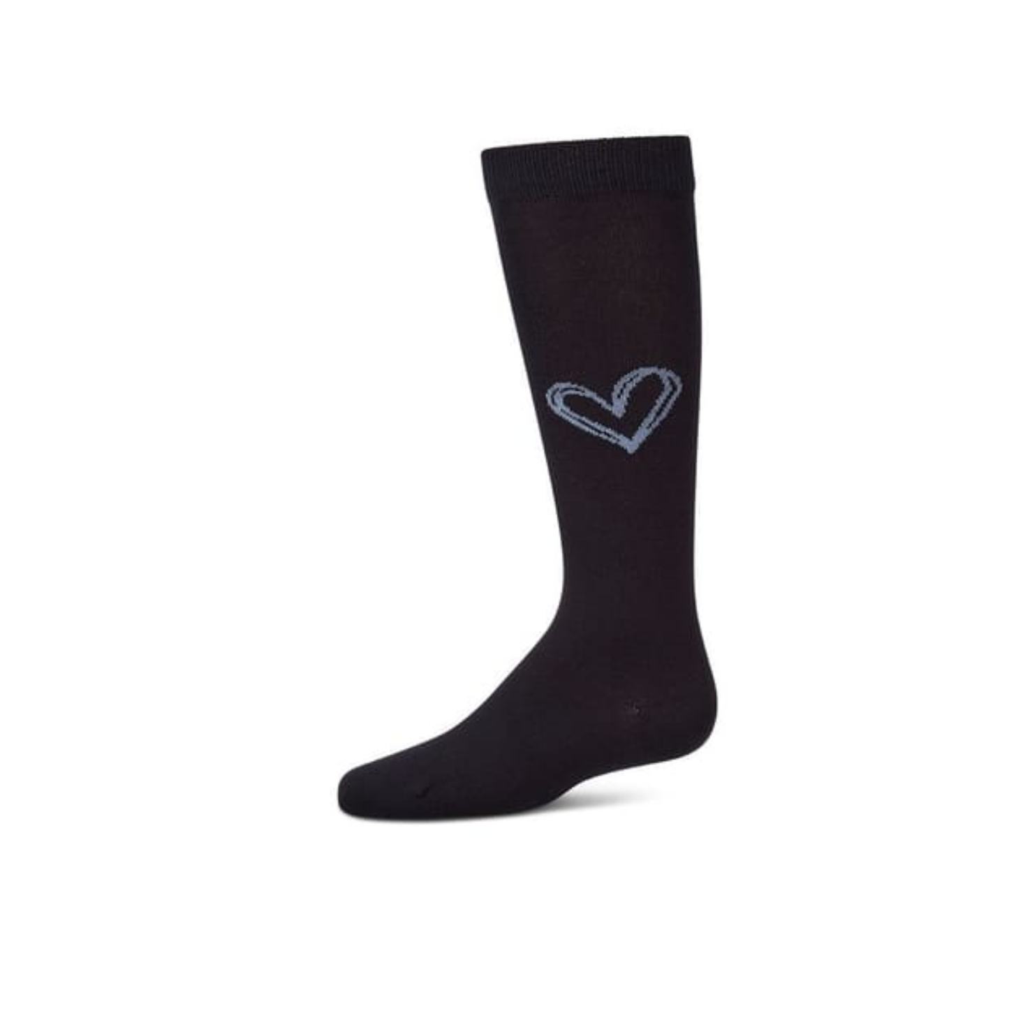 Memoi Navy-Denim Heart Pop Knee High