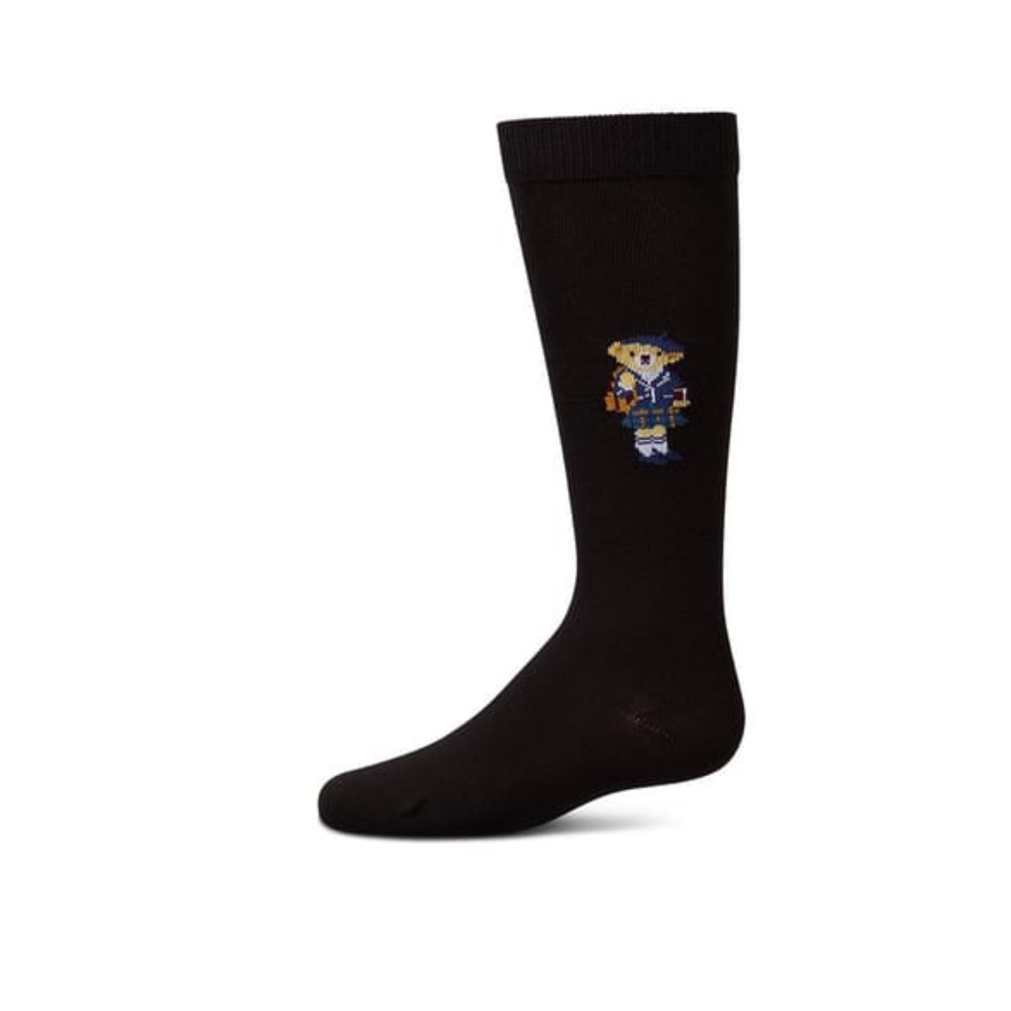 Memoi Black Preppy Girl Bear Knee High