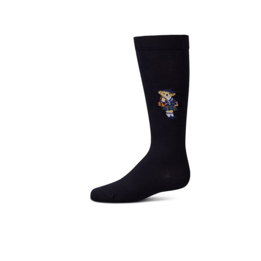 Memoi Navy Preppy Girl Bear Knee High