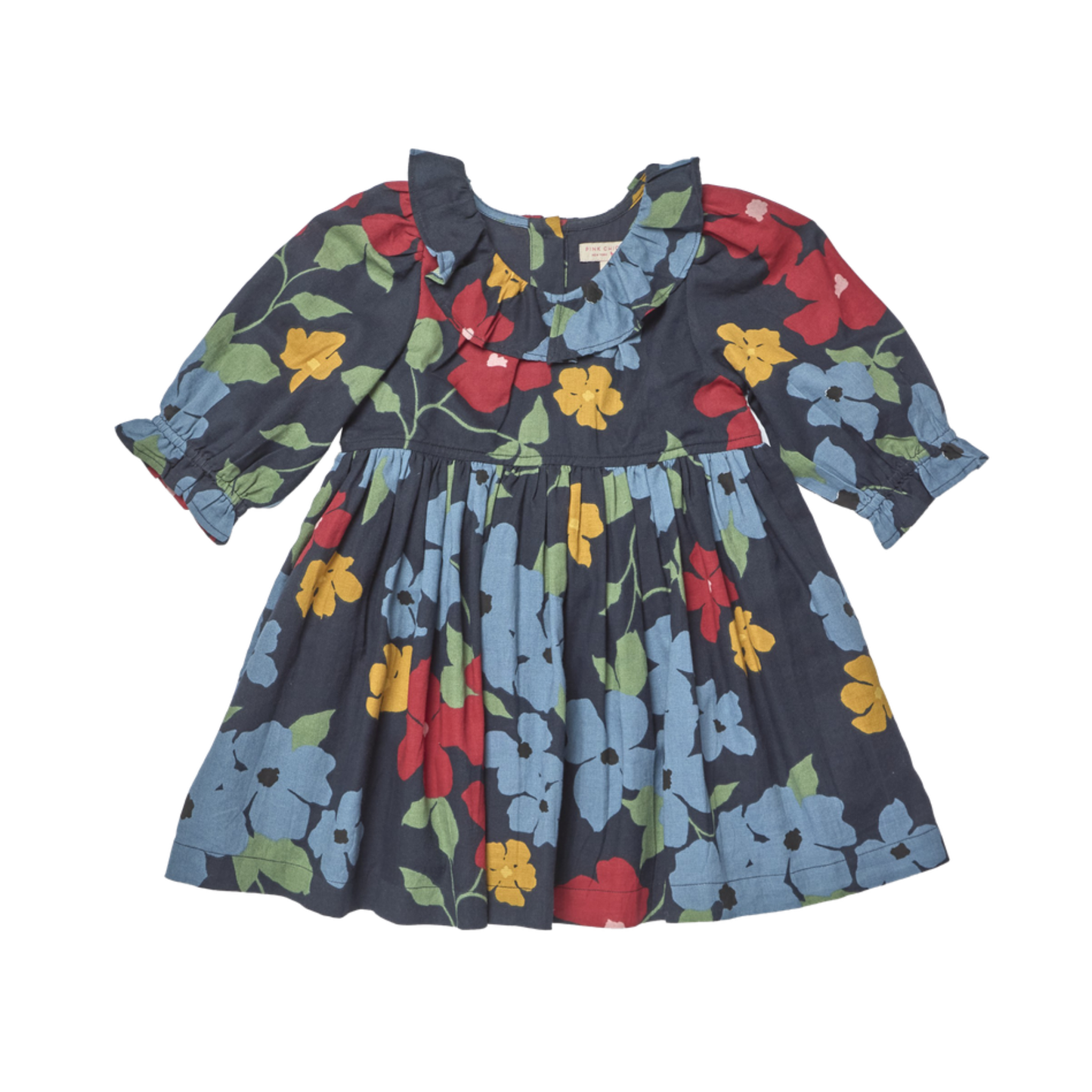 Pink Chicken Navy Amara Hibiscus Floral Dress