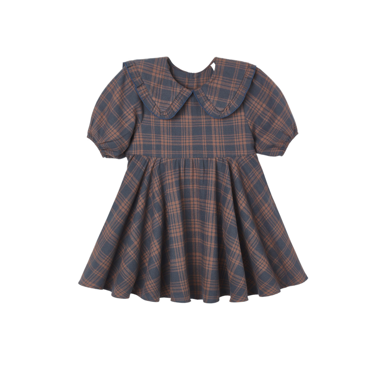 Rylee+Cru Midnight Camille Plaid Short Sleeve Dress