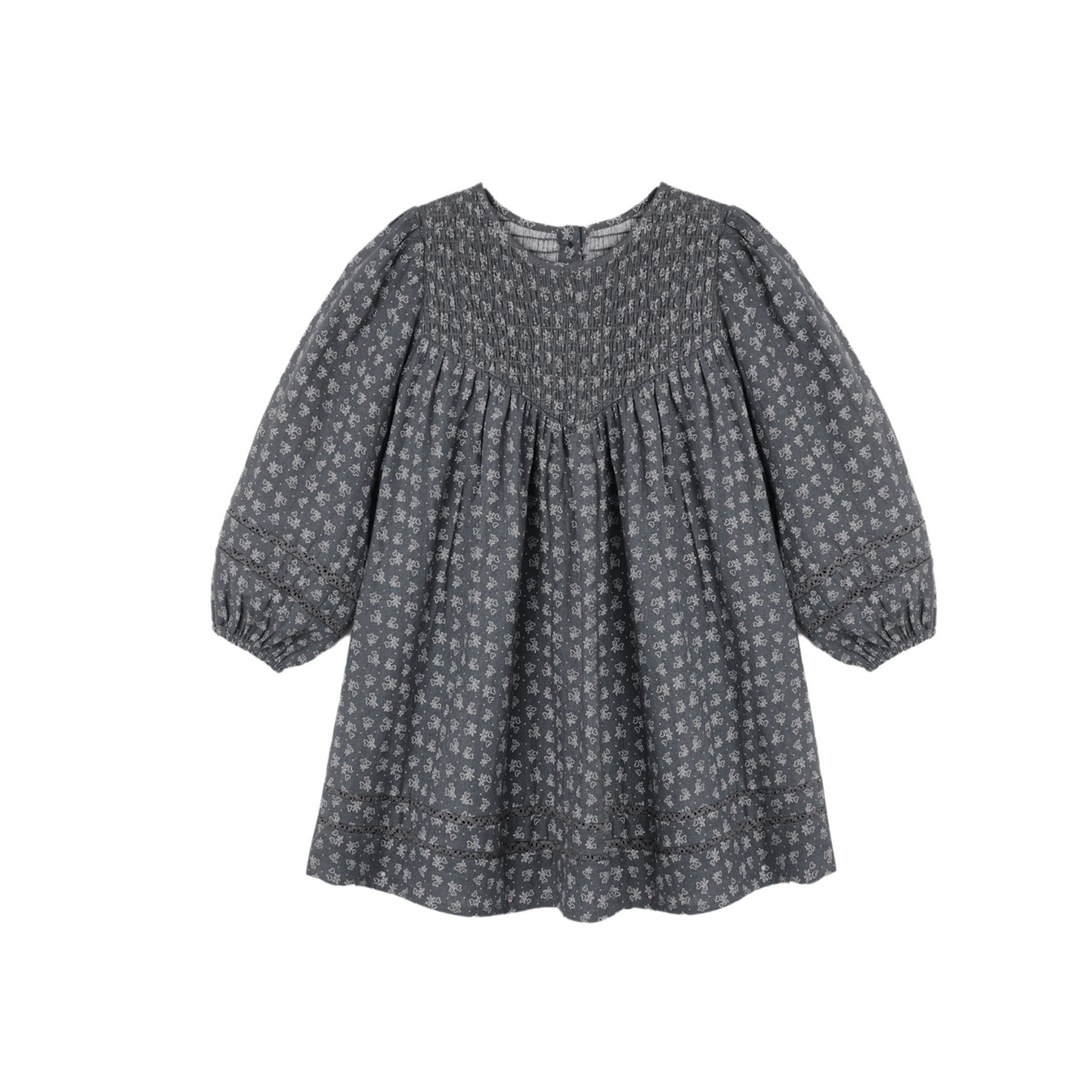 Rylee+Cru Midnight Selene Ditsy Heart Long Sleeve Dress