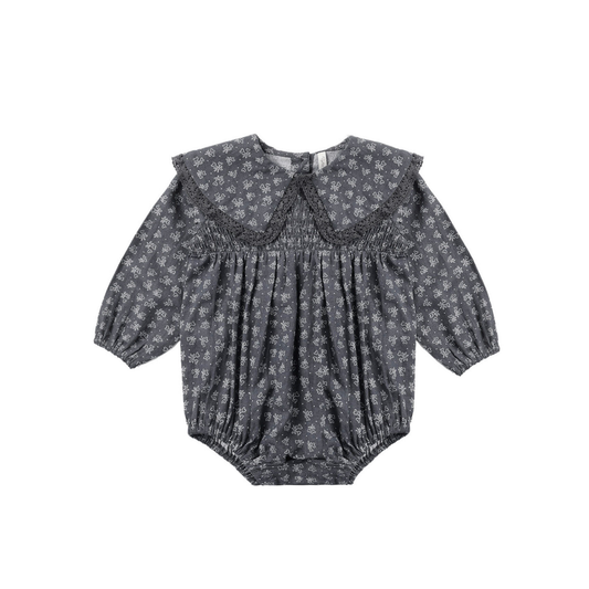 Rylee+Cru Midnight Fern Heart Long Sleeve Romper