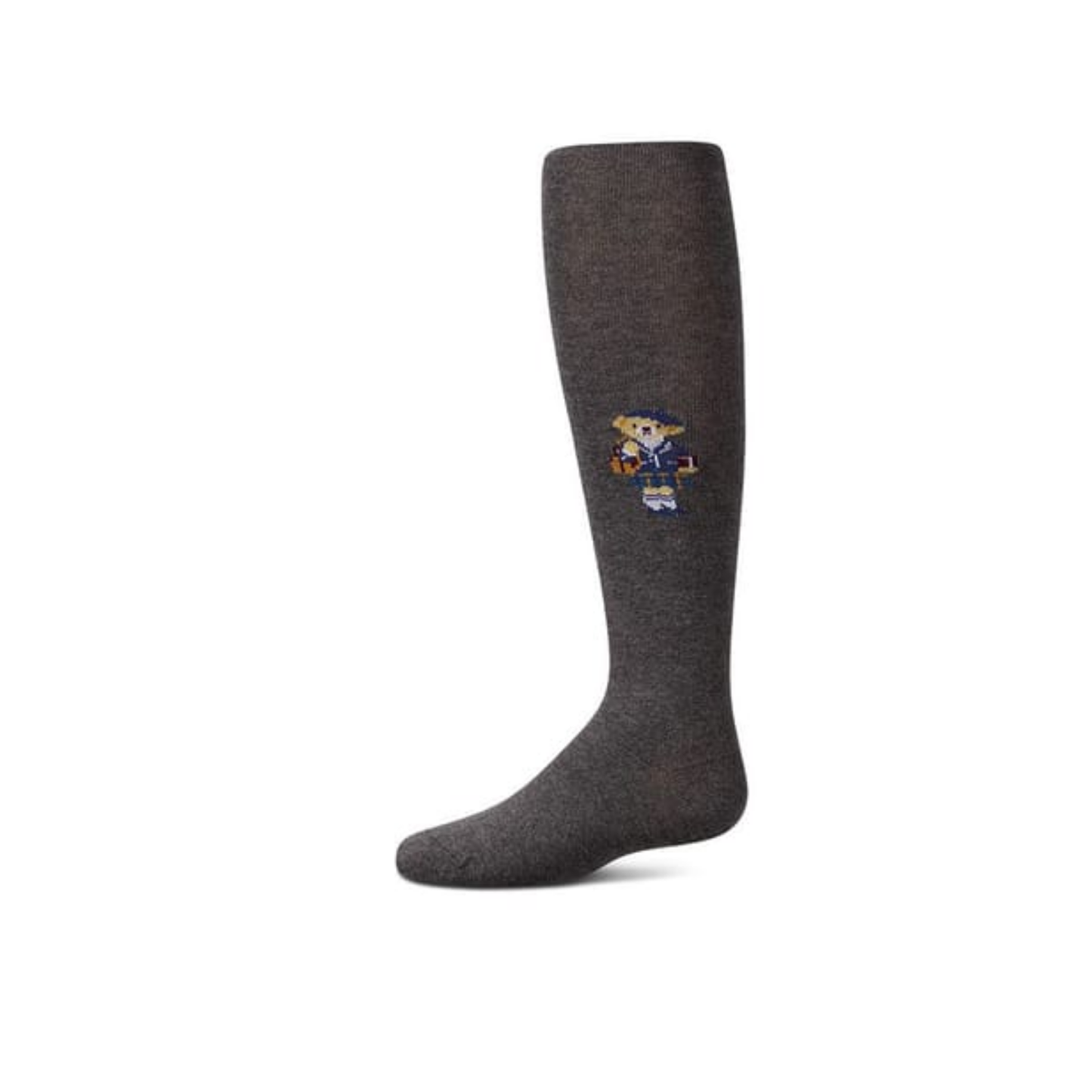 Memoi Charcoal Gray Preppy Girl Bear Cotton Tights