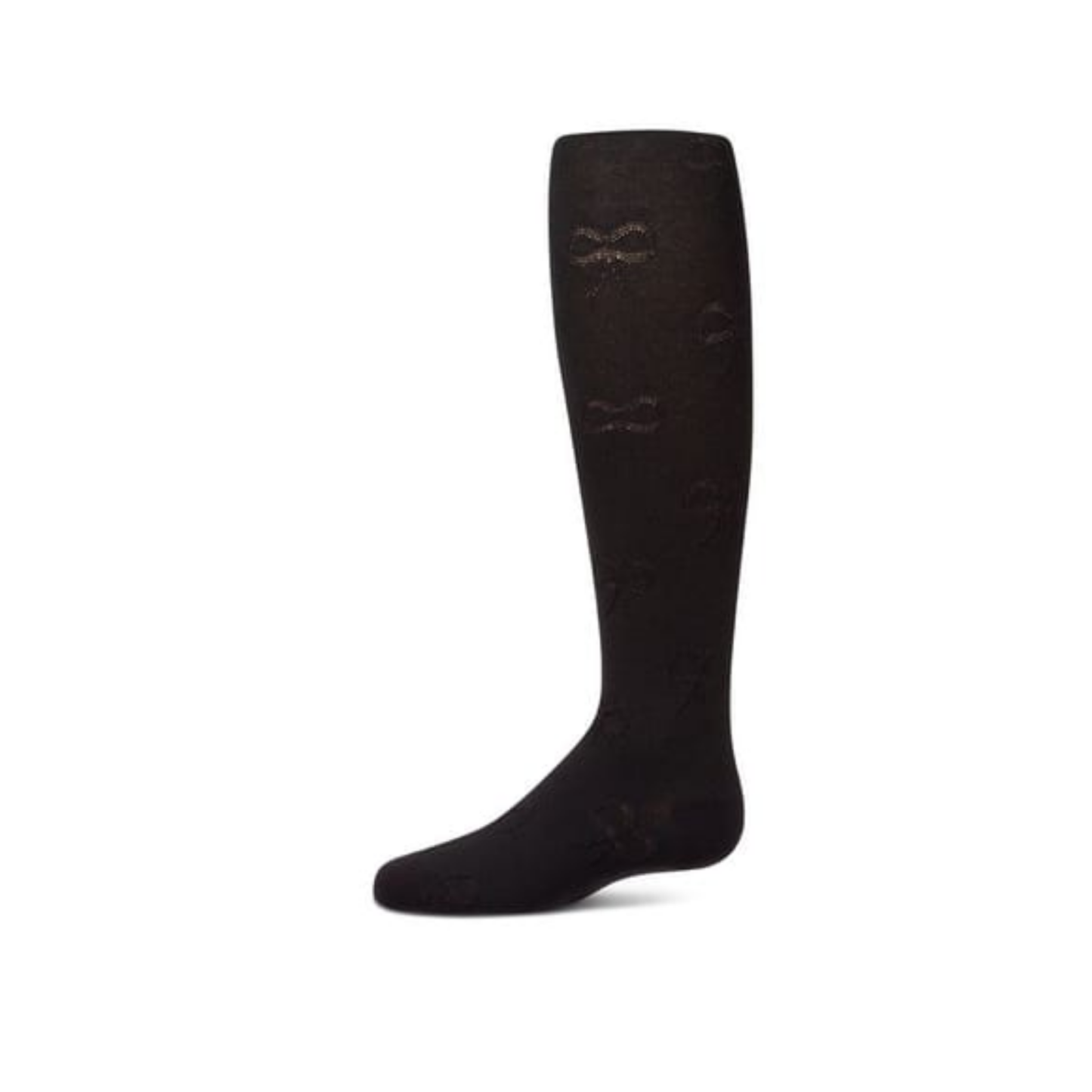 Memoi Black 3D Bow Cotton Tights