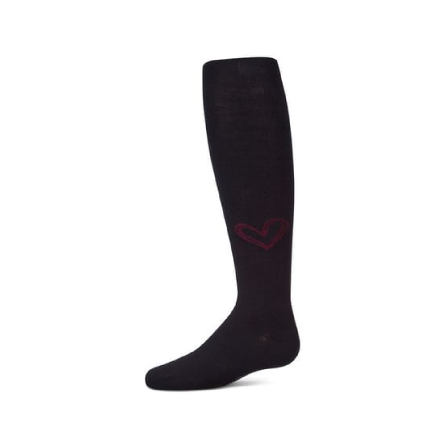 Memoi Navy-Burgundy Heart Pop Cotton Tights