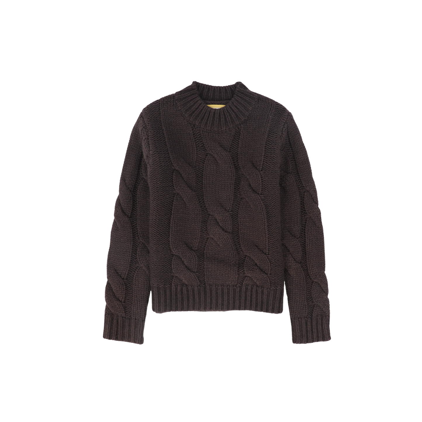 Le Bourdon Brown Cable Knit Chunky Sweater
