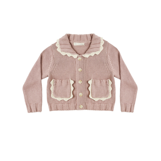Rylee+Cru Rosewood Collared Long Sleeve Cardigan