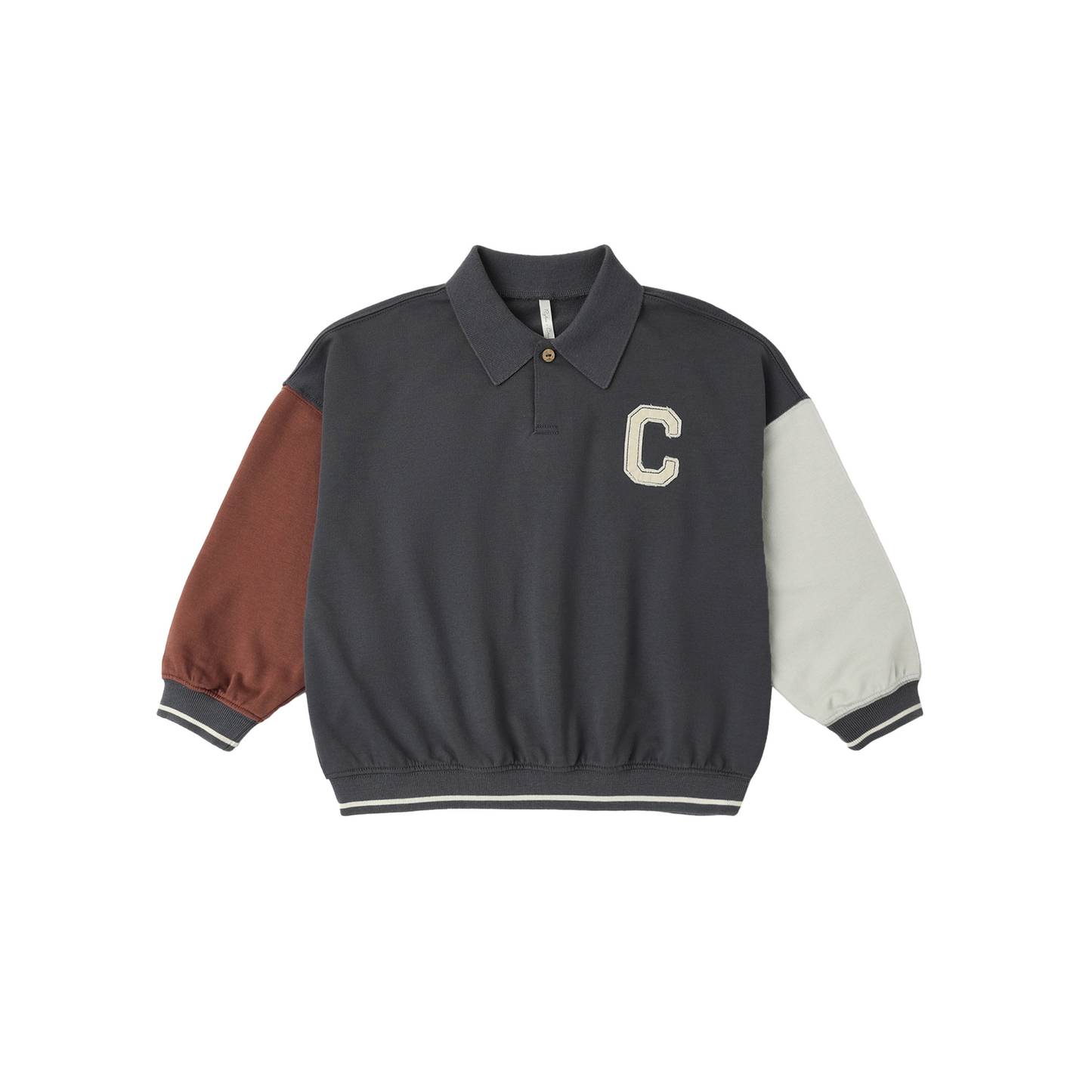 Rylee+Cru Midnight Collared Colorblock Long Sleeve Sweatshirt