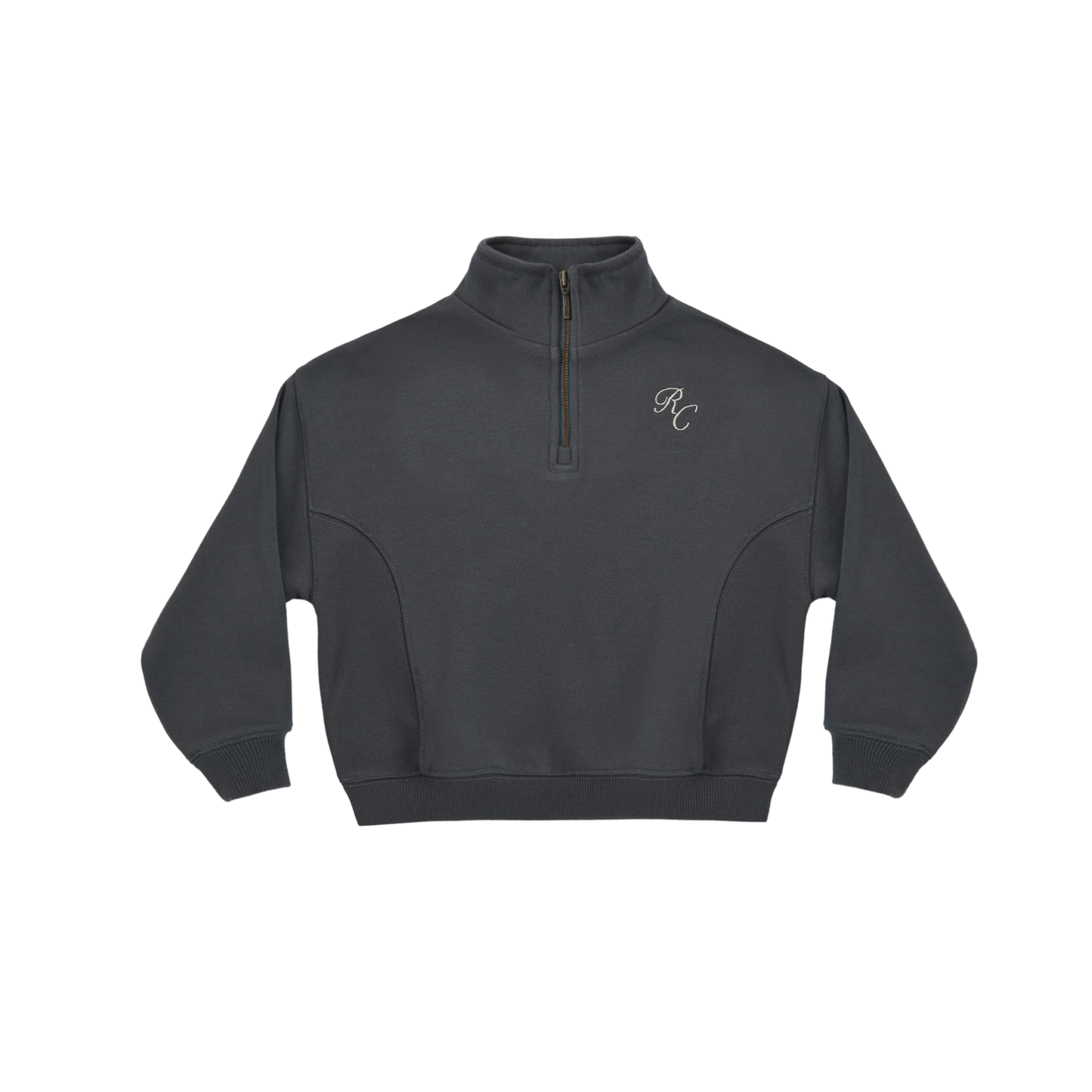Rylee+Cru Midnight Half-Zip Long Sleeve Sweatshirt