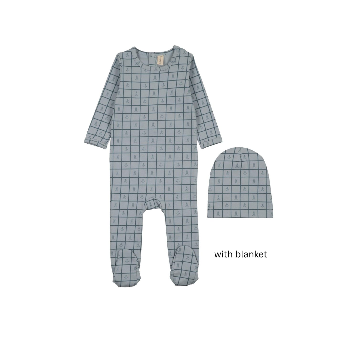 Bonjoy Blue Lighthouse Boxed Graphic Layette Set