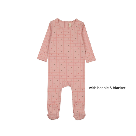 Bonjoy Pink Flowers Boxed Graphic Layette Set