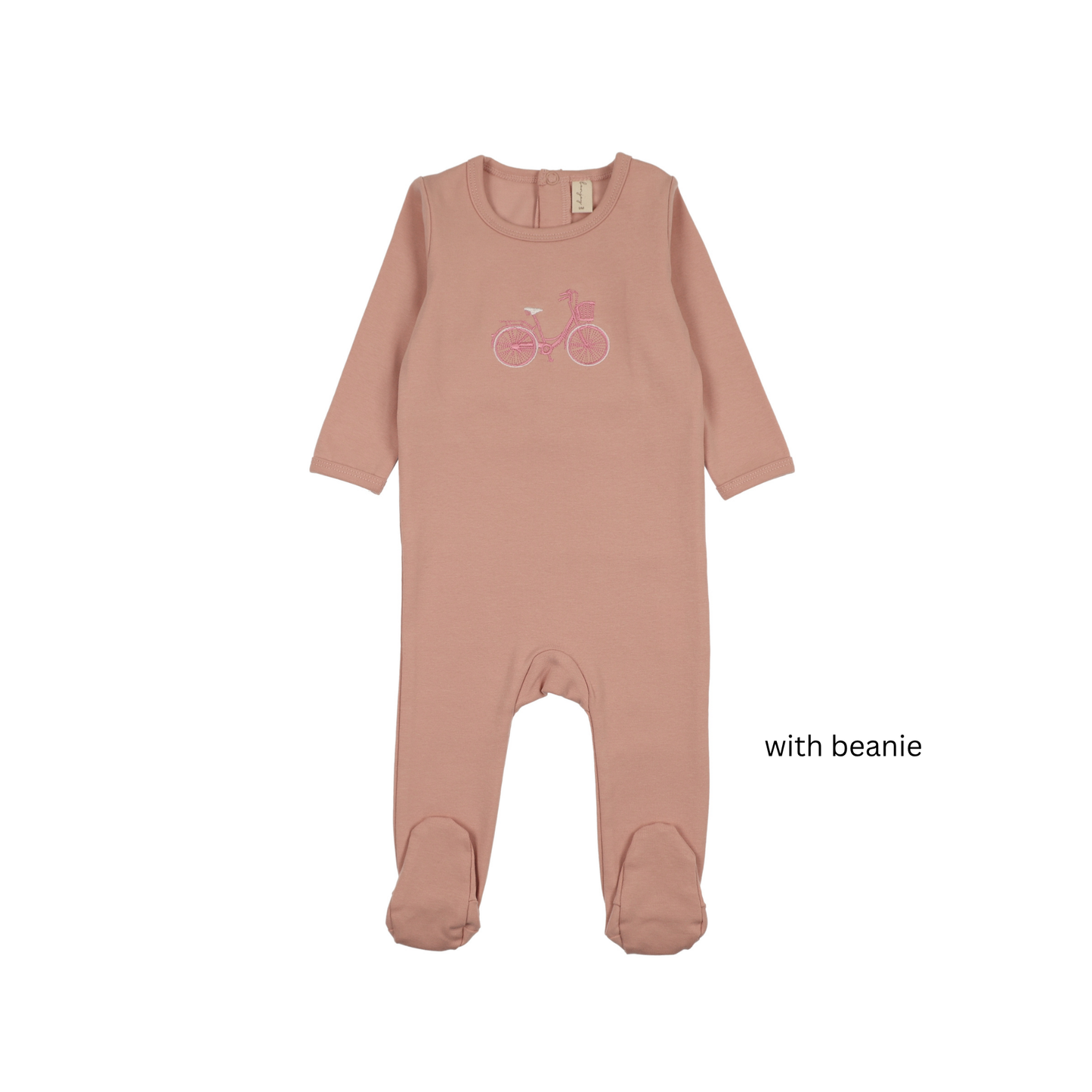 Bonjoy Pink Bike Embroidered Bike Footie Set