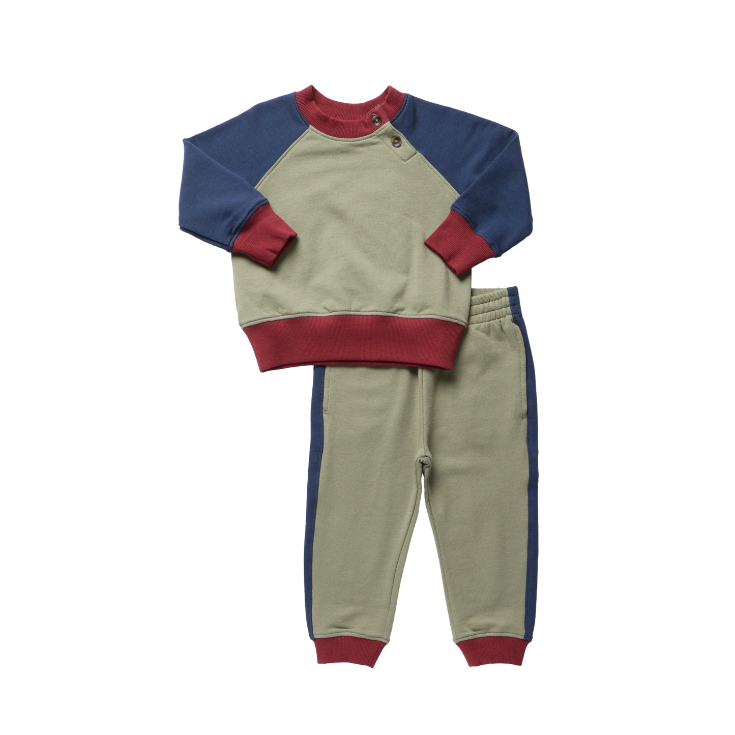 Coop Kids Green Puzzle Color Block Jogger Set