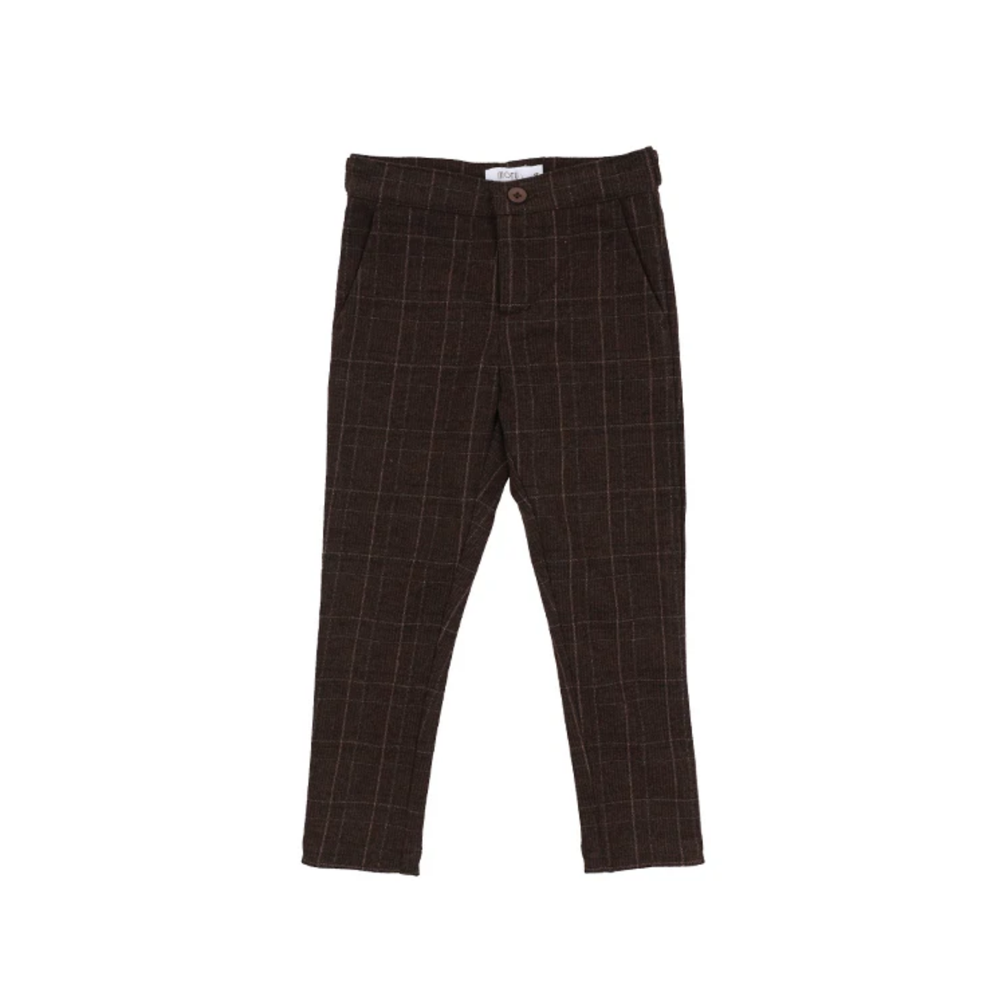 Motu Boys Cocoa Hudson Plaid Dress Pants