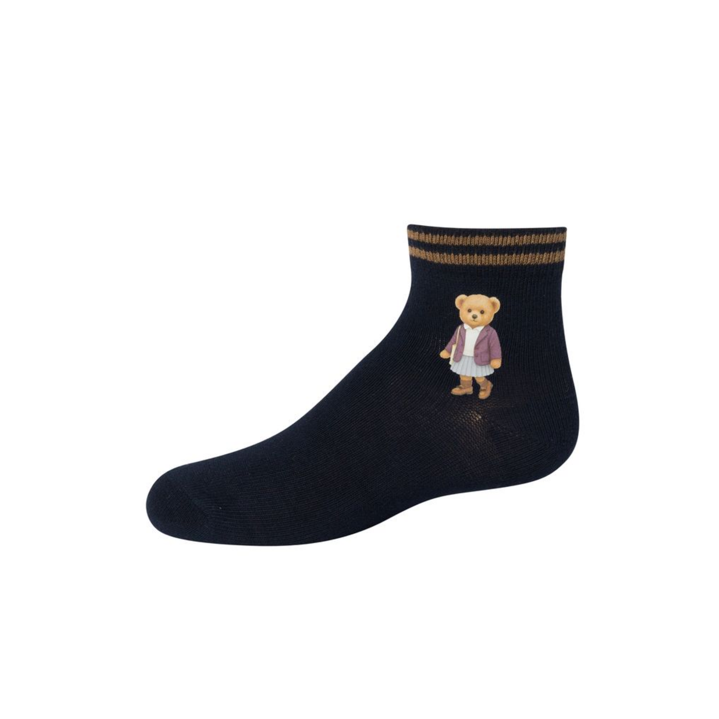 Zubii 8 Navy Printed Teddy Ankle