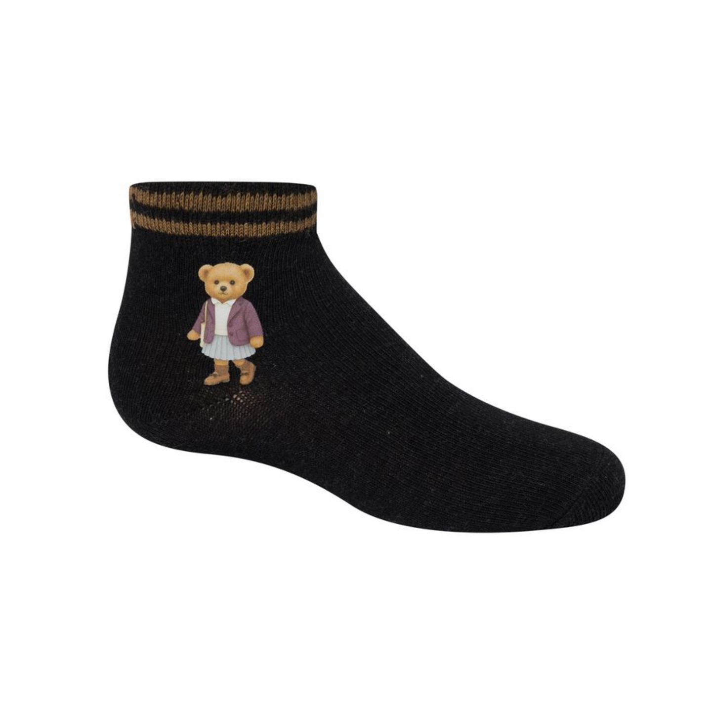Zubii 95 Black Denim Printed Teddy Ankle