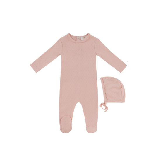 Kipp Baby Pink Mon Bebe Footie & Hat Set