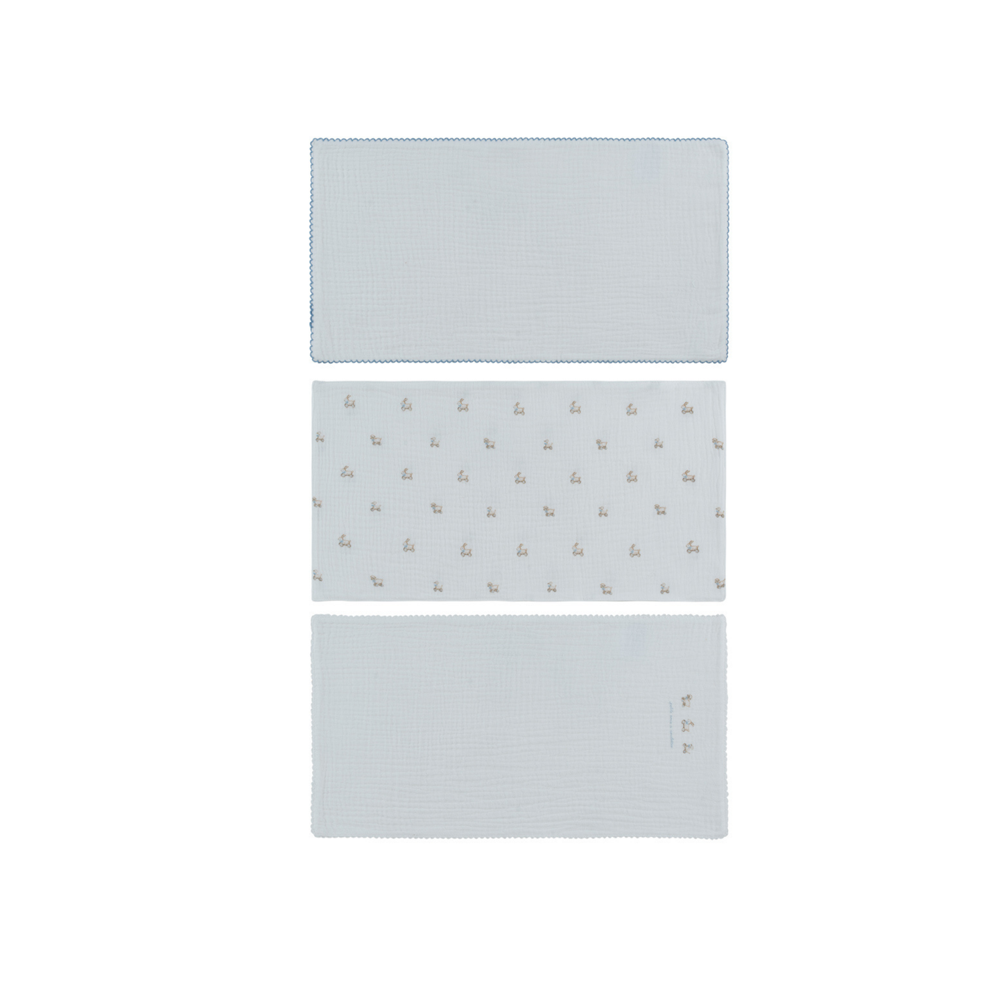 Kipp Baby Blue Petits Amis Burp Cloth Set of 3