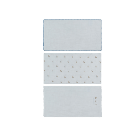 Kipp Baby Blue Petits Amis Burp Cloth Set of 3