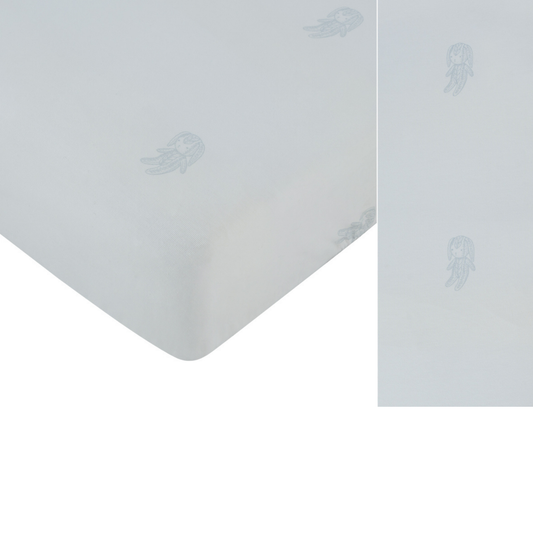 Kipp Baby Blue Atelier Cable Fitted Bassinet Sheet