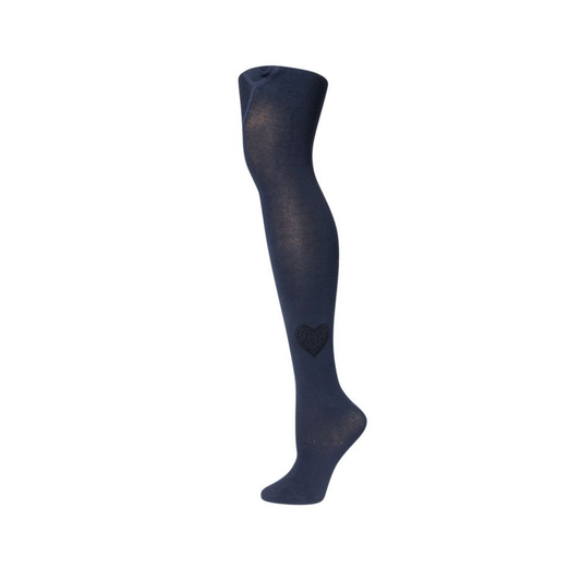 Zubii 8 Navy Velvet Leopard Heart Tights