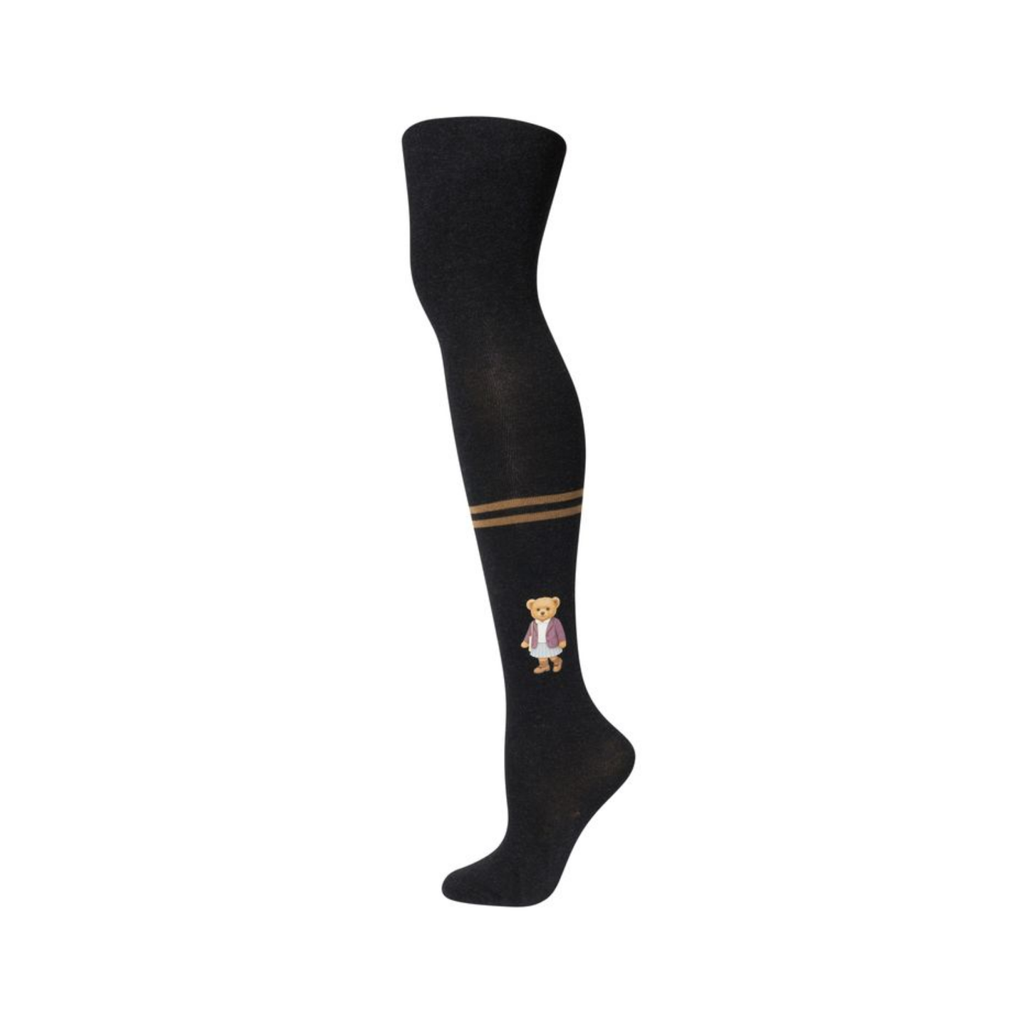 Zubii 95 Black Denim Printed Teddy Tights