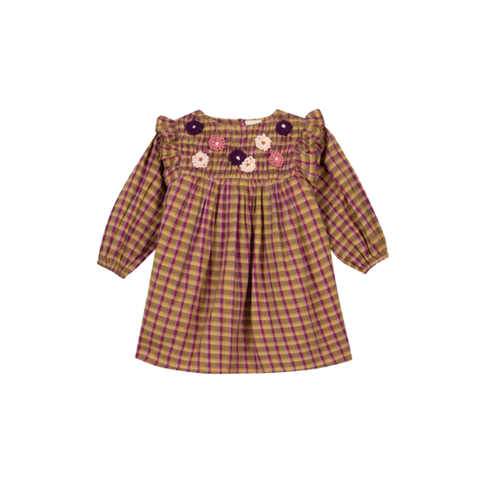 Bonton Camel Plaid London Dress